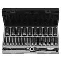 (GRY-82629MD) 29-Piece 1/2 in. Drive 6-Point Metric Deep Duo Impact Socket Set