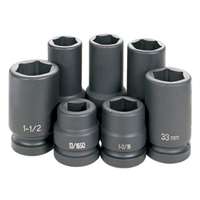 (GRY-9007) 7 Pc. 1" Drive Truck Wheel Service Impact Socket Set