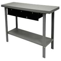 79" INDUSTRIAL GRAY WORKBENCH WITH 3 DRAWERS