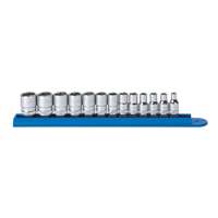 (KDT-80302D) 1/4" Dr. 6 pt. Metric Socket Set, 13 pc