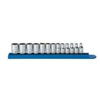 (KDT-80306) 13 pc Metric 12 Pt. Socket Set, 1/4" Dr.