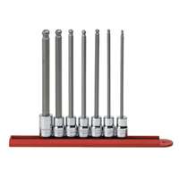 (KDT-80574) 3/8" Dr. SAE Long Ball Hex Bit Socket Set, 7 pc