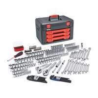 219 Pc 1/4" X 3/8" X 1/2" Dr Metric & SAE Socket & Ratchet Set