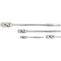 4 Piece 1/4in, 3/8in, and 1/2in Drive 120XP Full Polish Flex Handle Teardrop Ratechet Set
