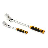 (KDT-81275T) 2 Pc 1/4IN, 3/8IN Drive 90 Tooth Cushion Grip Locking Flex Head Ratchet Set