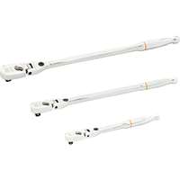 3 Pc. 1/4", 3/8", 1/2" Drive 120XP Locking Flex Head Ratchet Set