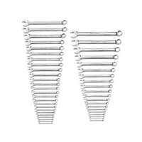 44 Pc. Long Pattern Combination Non-Ratcheting Wrench Set, SAE/Metric
