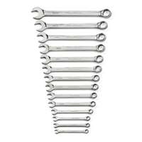 14 pc. Full Polish Combination Non-Ratcheting Wrench Set,6-19mm Metric