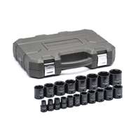 (KDT-84932N) 1/2" Dr 6Pt SAE Standard Impact Socket Set, 19pc