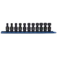 (KDT-84975) 11 Pc. 3/8" Drive 6 Point  Standard X-CORE  Pinless Universal Impact  Metric Socket Set