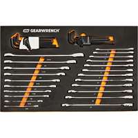 (KDT-86528) 44 Pc. SAE/MM 90T Ratcheting Wrench & Hex Key Set in EVA Foam Tray