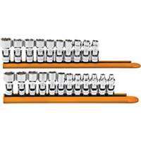 (KDT-86539) 22 Pc. 1/4" and 3/8" Drive 6 Point Metric Flex Socket Set