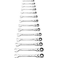 (KDT-86759) 14 Piece  90-Tooth 12 Pt Flex Head Ratcheting Comb WR