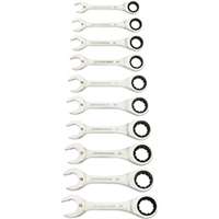 (KDT-86850) 10 Piece 90-Tooth 12 Point Metric Stubby Ratcheting Combination Wrench Set