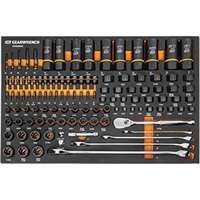 97 Piece 1/4”, 3/8”, 1/2” Drive Bolt Biter Mechanics Tool Set in Foam Storage Tray