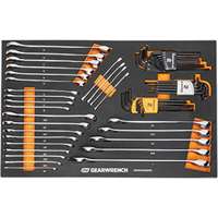 59 Piece 6 Point Combination Wrench and Hex Key Set in Foam Storage Tray