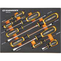 9 Piece Slotted Dual Material Screwdriver Set in Foam Storage Tray
