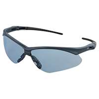 V30 Nemesis Safety Glasses Light Blue Polycarbonate Lens Uncoated Blue Frame Black Temples Nylon