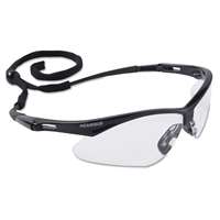 V30 Nemesis Safety Glasses, Clear, Polycarbonate Lens, Anti-Fog, Black Frame/Temples, Nylon