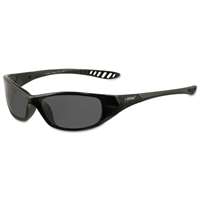V40 Hellraiser Safety Glasses, Smoke Polycarbonate Lens, Uncoated, Black, Nylon