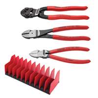 (KNT-9K0080137US) 3 Piece Cutting Pliers Set - with FREE 10 Piece Tool Holder