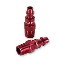 (LEG-A73440D-2PK) ColorConnex Type D, 1/4" Body Plug, Red anodized, 1/4" Male NPT, 2Pk
