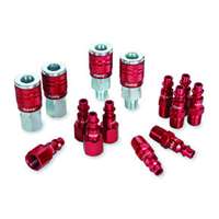 (LEG-A73458D) ColorConnex Type D, 14pc, 1/4" Body Coupler and Plug Kit red anodized