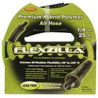 Flexzilla, ¼ in x 25 ft. Yellow Air Hose with ¼ in. MNPT Ends and Bend Retrictors