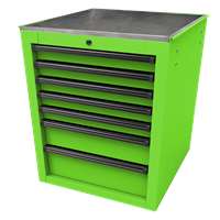 22" RS Pro 7-Drawer Side Cabinet - Lime Green