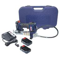 (LNI-1884) PowerLuber Dual Battery ﻿2-Speed 20V Li-Ion Grease Gun with AC Charger & (2) Batteries