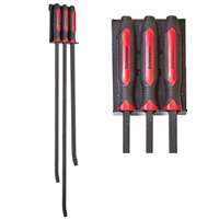 (MAY-14068) Dominator 3 Pc. Long and Heavy Duty Pry Bar Set and Rack