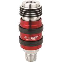 (MIL-1752) 5 In ONE Universal Safety Exhaust Quick Connect Coupler  3/8" NPT, Male