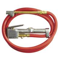 (MIL-501) Inflator Gauge Complete with Dual-Head Straight Foot Chuck & 5' Hose.