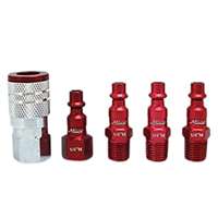 (MIL-S-305MKIT) ColorFit by Milton Coupler & Plug Kit - (M-Style, Red) - 1/4" NPT, (5-Piece)