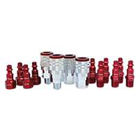 (MIL-S-314MKIT) ColorFit 14pc. Coupler/Plug Set, M-style Red, 1/4" NPT