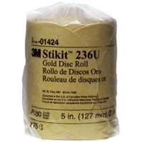 (MMM-1424) ABRASIVE DISC GOLD 5IN STIKIT P180 175 PER ROLL
