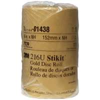 (MMM-1438) SANDING DISC GOLD STIKIT 6IN P220 175 DISC ROLL