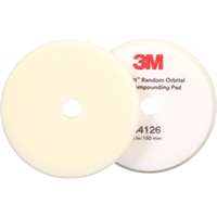 (MMM-34126) 3M Perfect-it Random Orbital Foam Compounding Pad 34126, Coarse, White, 6 in (150 mm)