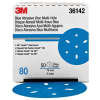 (MMM-36142) Hookit Blue Abrasive Disc Multi-hole 3 80G