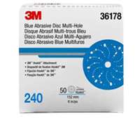 (MMM-36178) Hookit Blue Abrasive Disc Multi-hole 6 240G