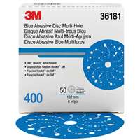 (MMM-36181) 3M Hookit Blue Abrasive Disc Multi-hole 6 400 Grade