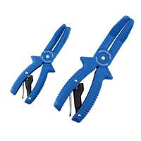 2-Piece Single Hand Use Locking Hose Clamp Pliers Set 