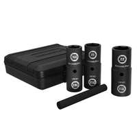 4-Piece 1/2" Drive Thin Wall Impact Flip Lug Nut Socket Set with Half Sizes 