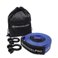 3" x 20' Heavy Duty Tow Strap with D-Ring Shackles, 30,000 lb Break Strength 