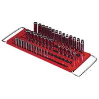 (MTS-LASTRAY) 1/4", 3/8", & 1/2" Dr 76-Posts 5 Row Lock-a-Socket Tray, Red