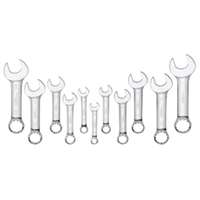 (PLT-99505) 11 Pc. SAE Stubby Full Polished Combination Wrench Set