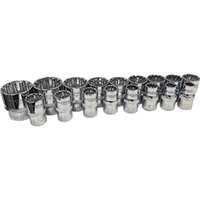 (PLT-99817) 17pc 1/2" Dr Metric Spline Socket Set