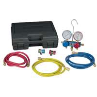(ROB-49134A) R134 Aluminum Manifold, Hose Set, and Service Couplers