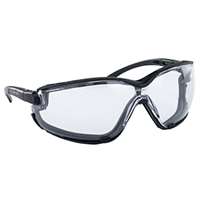 (SAS-5103) Black Frame Gloggles with Clear Lens