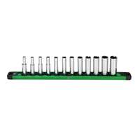 SK Hand Tool 01345 - 12 PC, 6 PT, Deep, Metric Chrome Socket Set 1/4" Drive